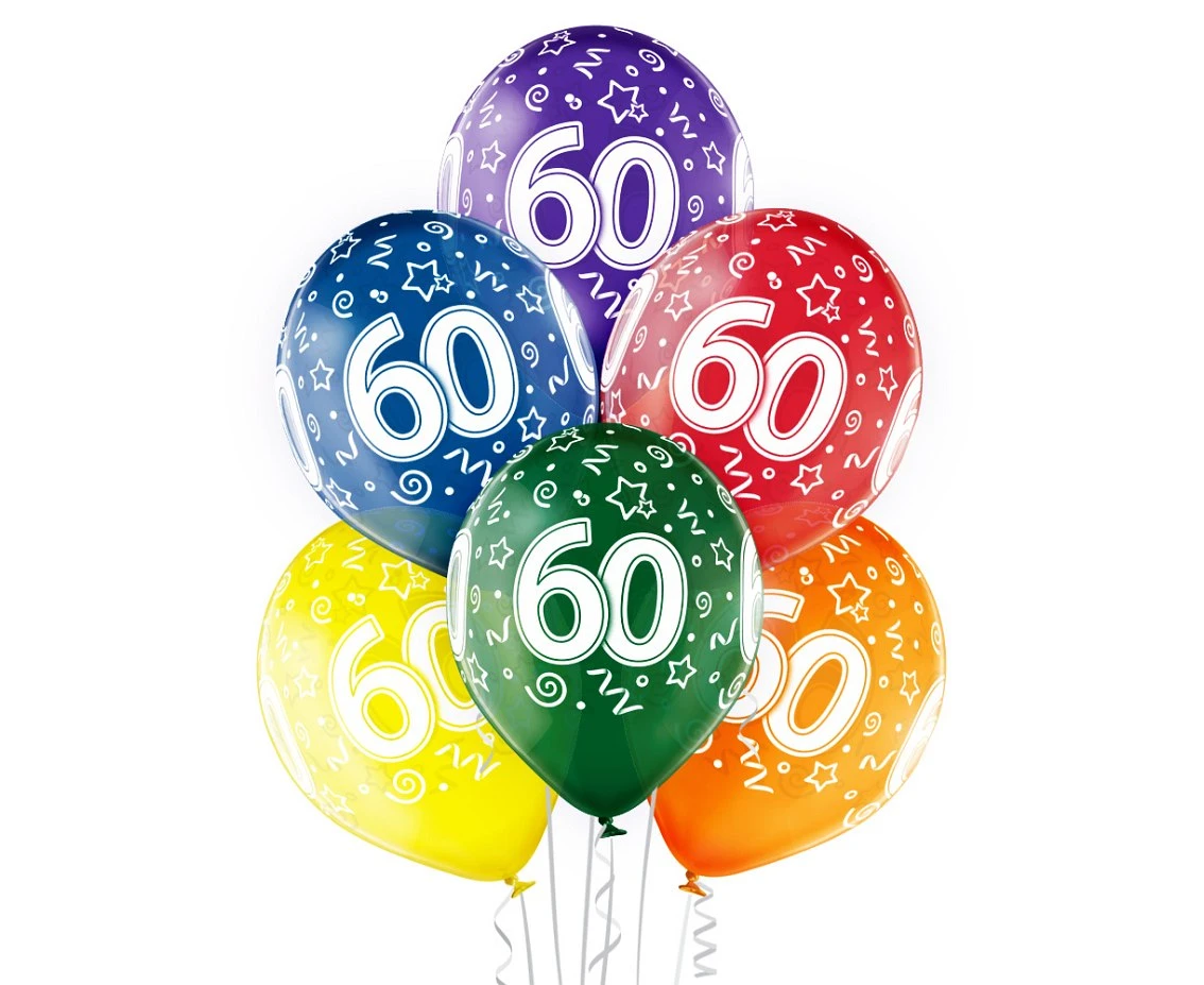 Balloons Belbal 12", D11, 60th birthday, 6pcs